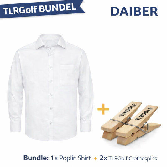 James & Nicholson Overhemd Heren met Lange Mouw (Wit) - Maat L (Inclusief 2 TLRGolf wasknijpers)